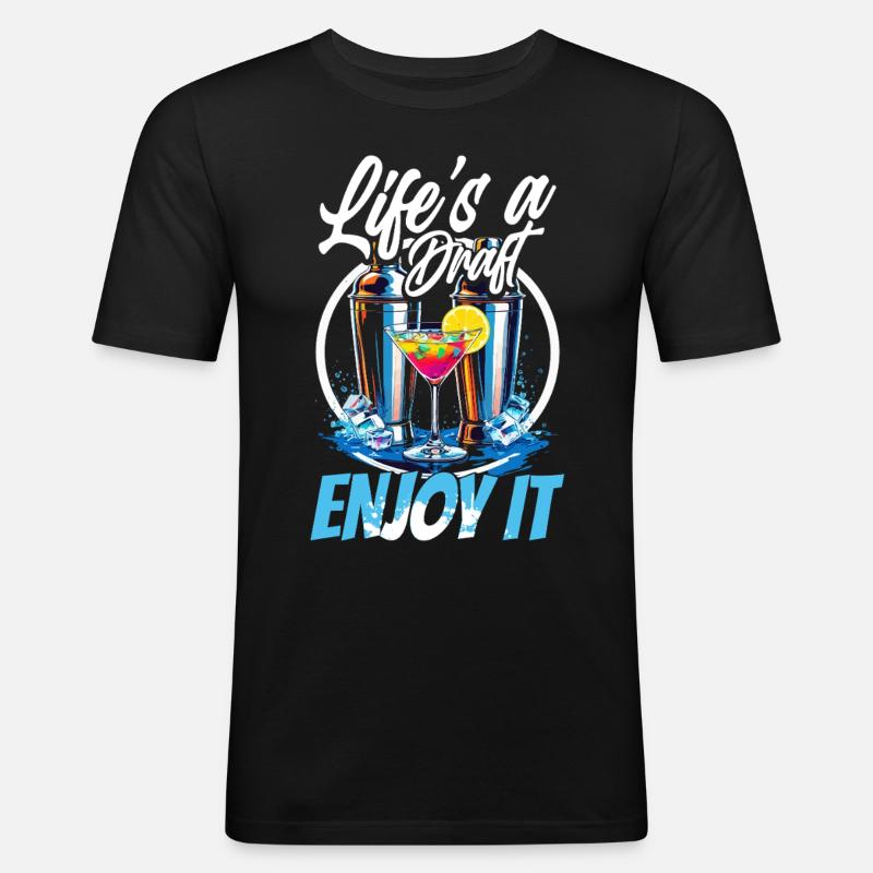 Barkeeper Barmann Bartending - Männer Slim Fit T-Shirt - Schwarz
