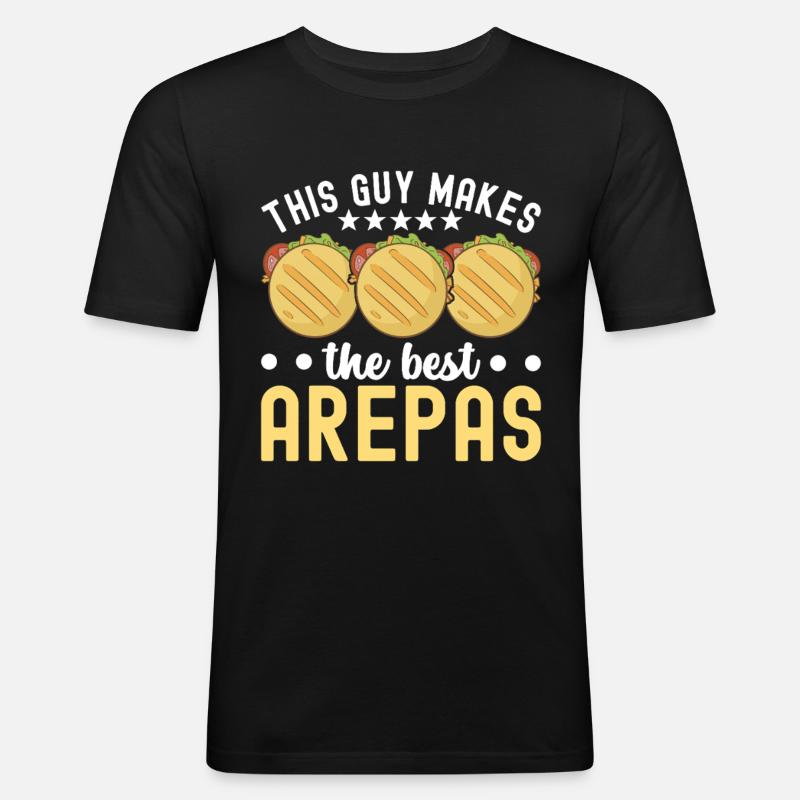 Venezolanische Arepas - Männer Slim Fit T-Shirt - Schwarz