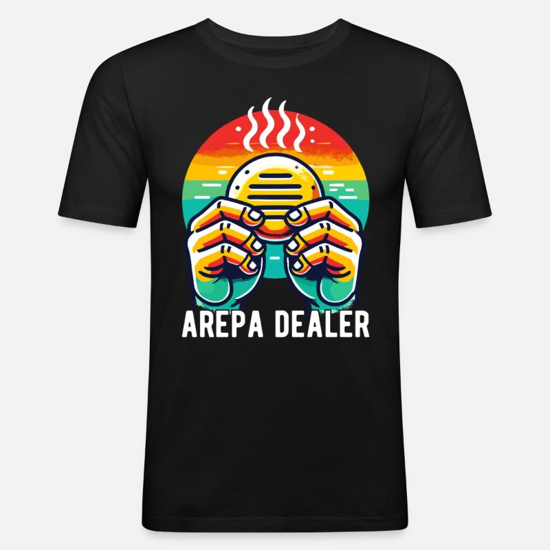 Venezolanische Arepas - Männer Slim Fit T-Shirt - Schwarz