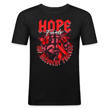 L’espoir de se rétablir après un AVC alimente mon rétablissement - T-shirt près du corps Homme - noir - Devant - Nik (191cm)
