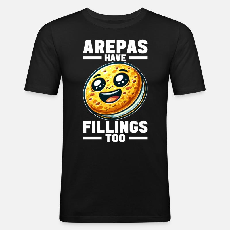 Venezolanische Arepas - Männer Slim Fit T-Shirt - Schwarz