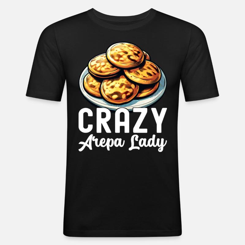 Venezolanische Arepas - Männer Slim Fit T-Shirt - Schwarz