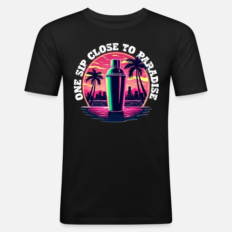 Barkeeper Barmann Bartending - Männer Slim Fit T-Shirt - Schwarz