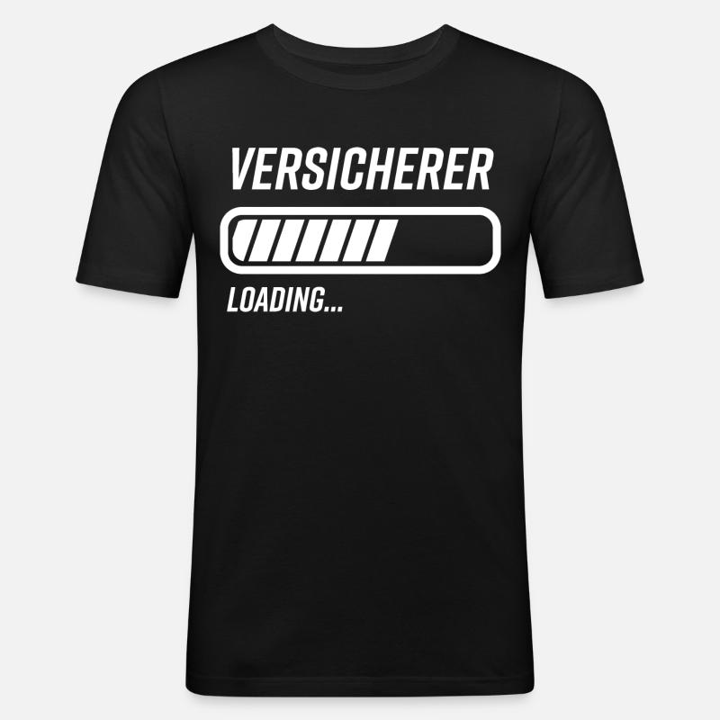 Versicherer Loading Ladebalken - Männer Slim Fit T-Shirt - Schwarz