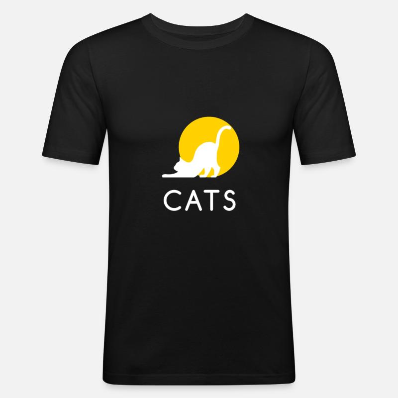 Katzen - Männer Slim Fit T-Shirt - Schwarz