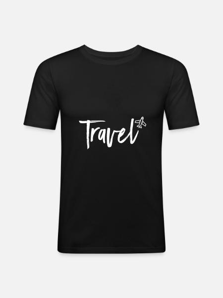 to travel - Men's Slim Fit T-Shirt - black