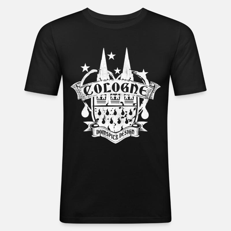 Domspitz Design - Männer Slim Fit T-Shirt - Schwarz