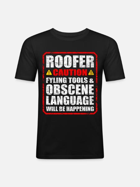 roofer - Men's Slim Fit T-Shirt - black