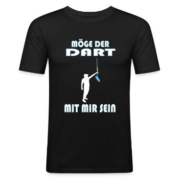 Dart Sprüche lustig Männer Motiv Darts Geschenk - Männer Slim Fit T-Shirt - Schwarz - Vorne - Nik (191cm)