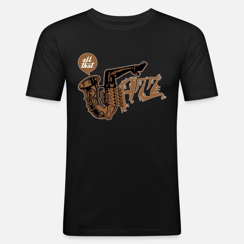 All that jazz - Männer Slim Fit T-Shirt - Schwarz