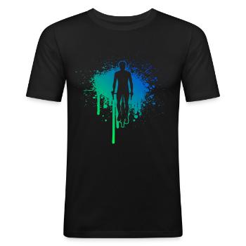 Bicycle Mtb Bike Women's Mountain Bike Velo - Men's Slim Fit T-Shirt - black - Front - Nik (191cm)
