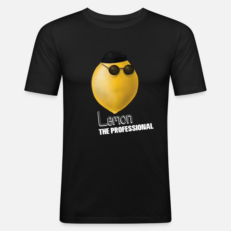 Lemon Professional - Leon der Profi - Männer Slim Fit T-Shirt - Schwarz