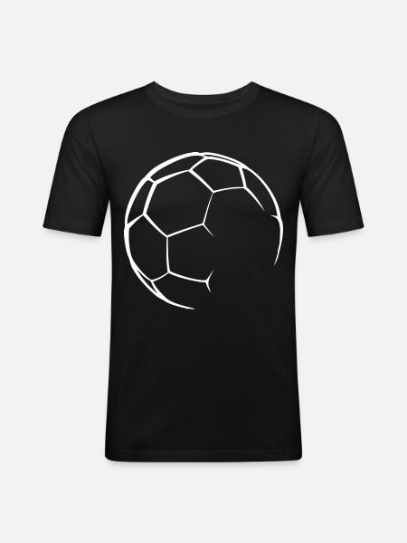 Fußball Silhouette - Männer Slim Fit T-Shirt - Schwarz