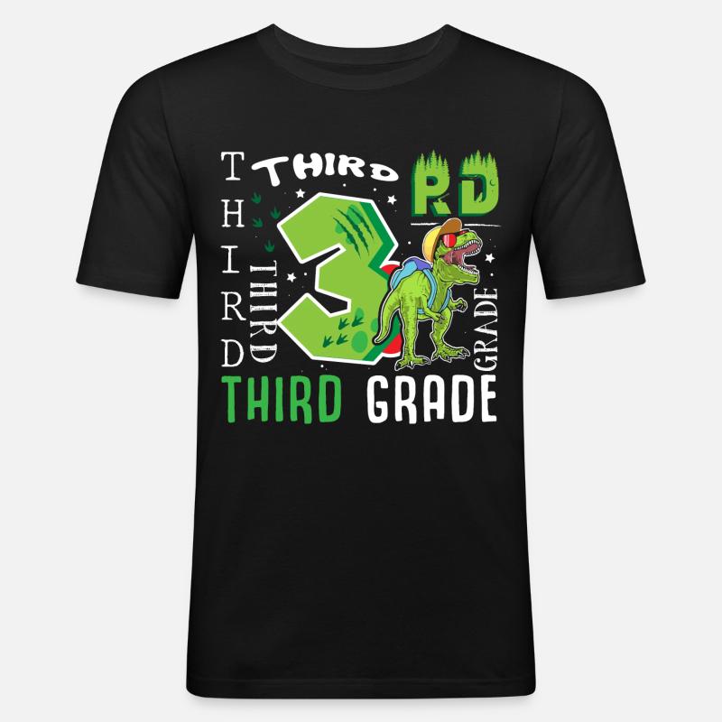 3rd class Dino T-Rex - Men's Slim Fit T-Shirt - black