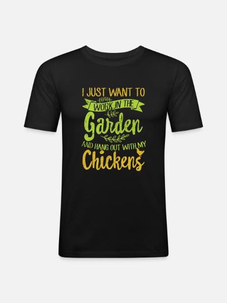Gardening and chickens - Men's Slim Fit T-Shirt - black