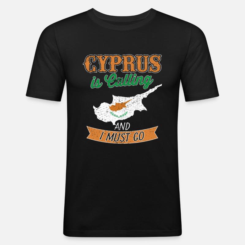 Zypern Geschenkidee - Männer Slim Fit T-Shirt - Schwarz