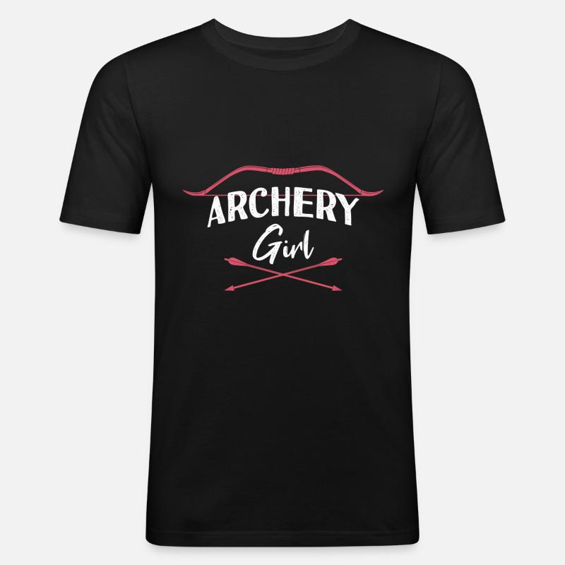 Bogenschießen Mädchen - Männer Slim Fit T-Shirt - Schwarz