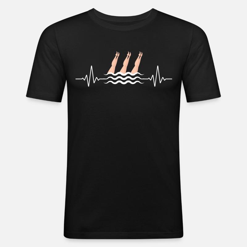 Synchro Schwimmer Synchronschwimmen - Männer Slim Fit T-Shirt - Schwarz