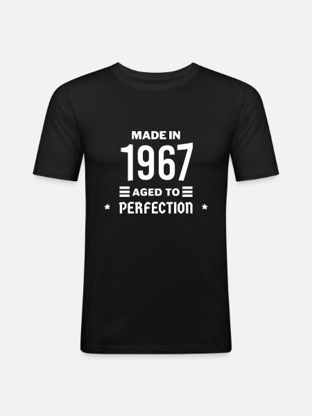 Perfekt gealtert 1967 - Männer Slim Fit T-Shirt - Schwarz