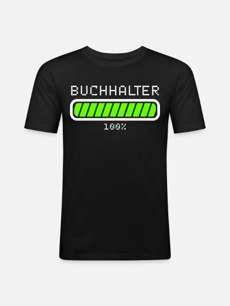 Buchhalter Buchhaltung Geschenkidee - Männer Slim Fit T-Shirt - Schwarz