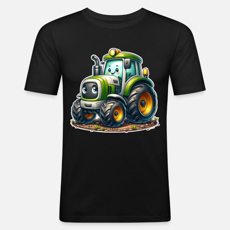 Traktor - Männer Slim Fit T-Shirt - Schwarz