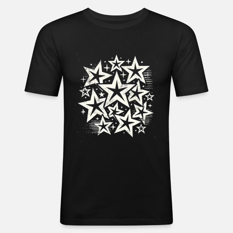 Sterne Gestirn Sternchen Geschenk Sternenhimmel - Männer Slim Fit T-Shirt - Schwarz