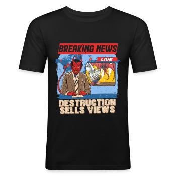 Occultism Demonology Tarot - Men's Slim Fit T-Shirt - black - Front - Nik (191cm)