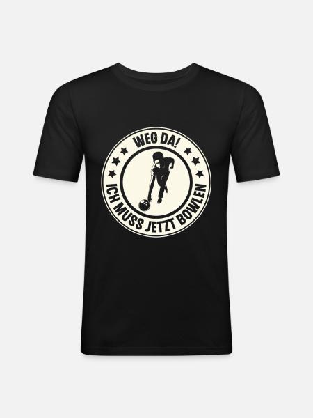 Bowling - Männer Slim Fit T-Shirt - Schwarz