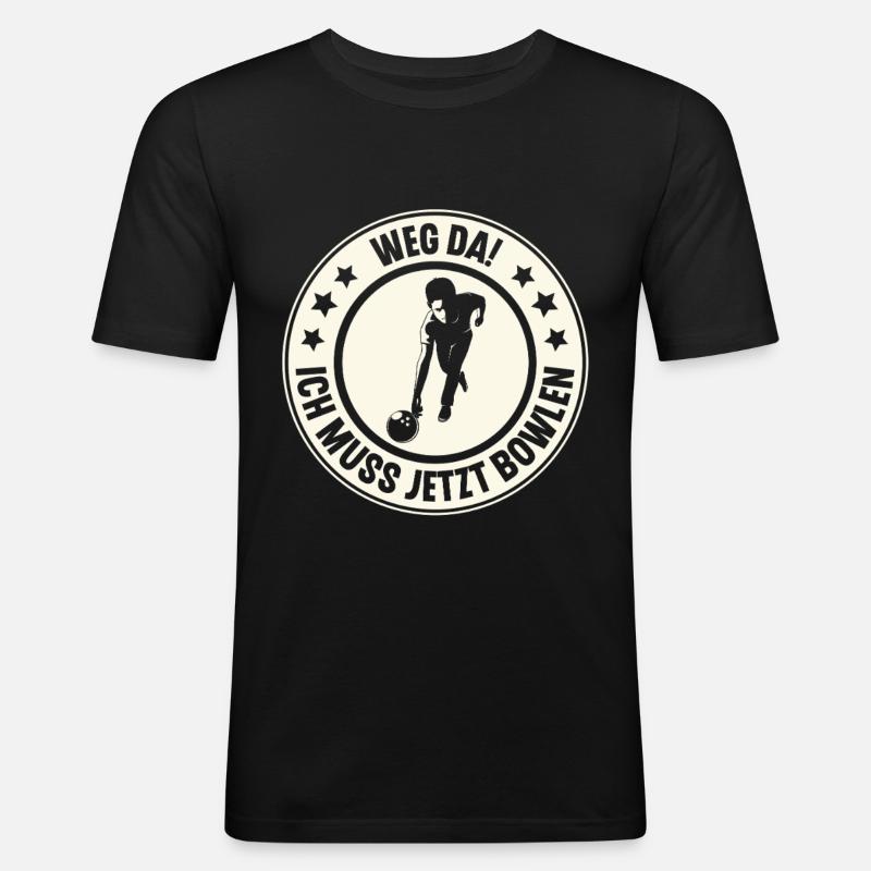 Bowling - Männer Slim Fit T-Shirt - Schwarz
