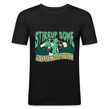 Hobby Horsing Steckenpferde - Männer Slim Fit T-Shirt - Schwarz - Vorne - Nik (191cm)