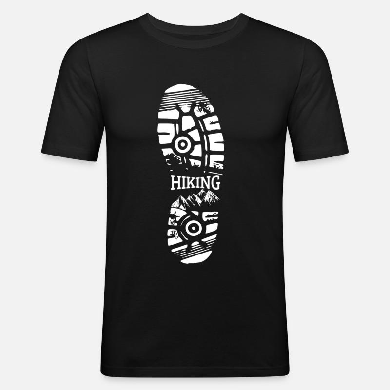 Hiking Boot Wanderschuh des Wanderer - Männer Slim Fit T-Shirt - Schwarz