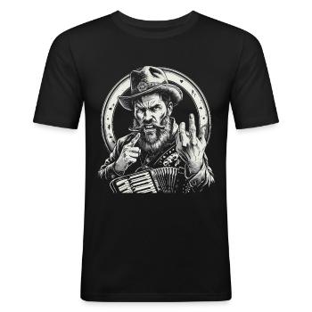 Grantler Grantig Bairischen Dialekten Bayern - Männer Slim Fit T-Shirt - Schwarz - Vorne - Nik (191cm)