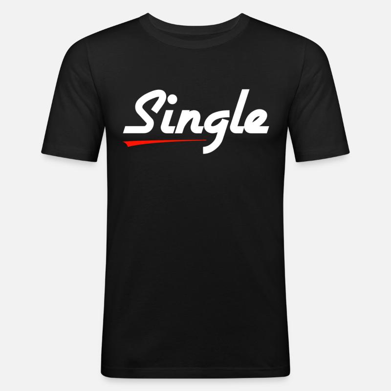 Single - Männer Slim Fit T-Shirt - Schwarz