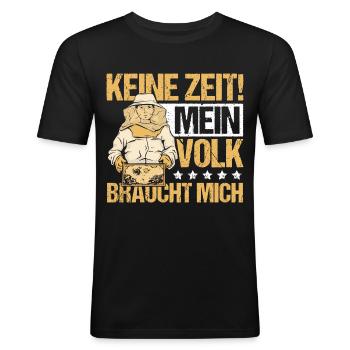 Imker Bienen Honig - Männer Slim Fit T-Shirt - Schwarz - Vorne - Nik (191cm)