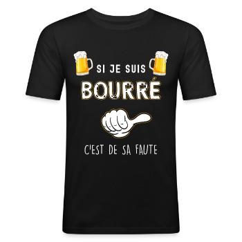 Biere, wenn ich betrunken bin, Dad Humor, Onkel. - Männer Slim Fit T-Shirt - Schwarz - Vorne - Nik (191cm)