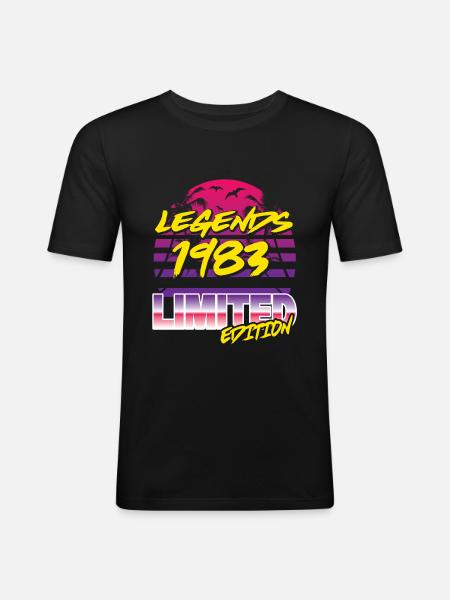 Legends 1983 Limited edition - Männer Slim Fit T-Shirt - Schwarz