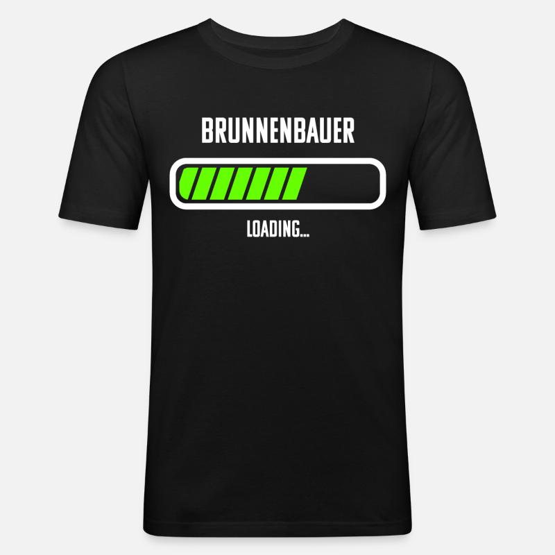 Brunnenbauer Beruf Loading Ladebalken - Männer Slim Fit T-Shirt - Schwarz