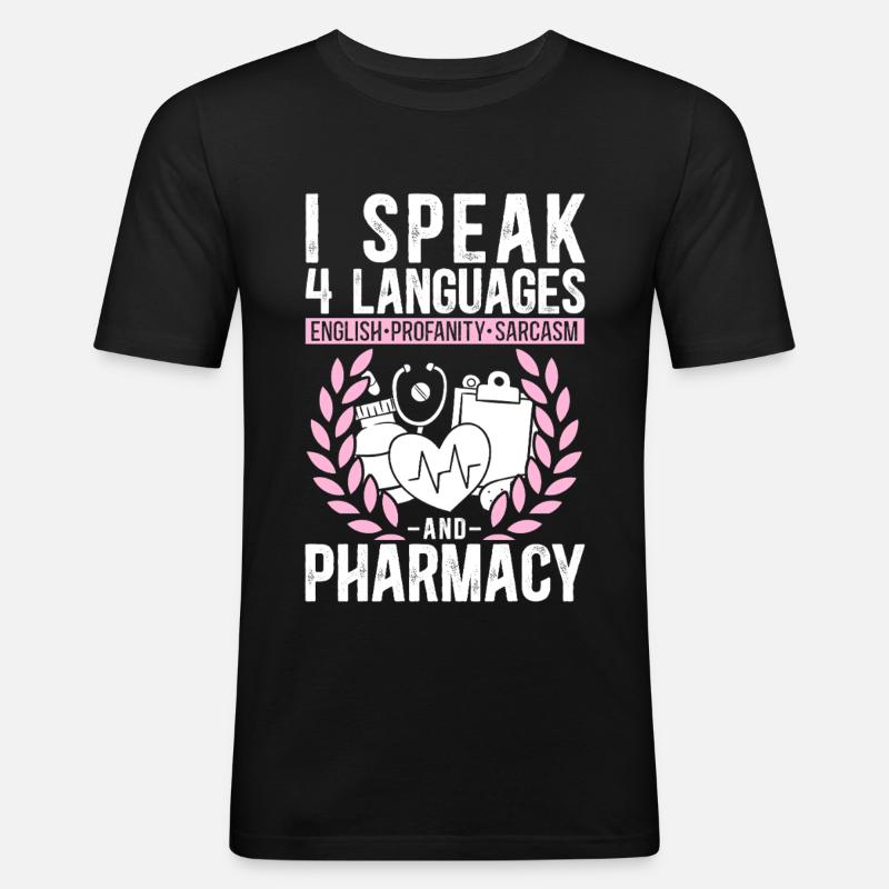 Pharmacy Tech Technician - Männer Slim Fit T-Shirt - Schwarz