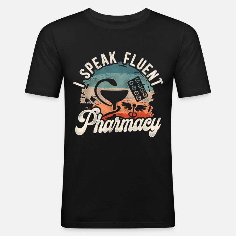 Pharmacy Tech Technician - Männer Slim Fit T-Shirt - Schwarz