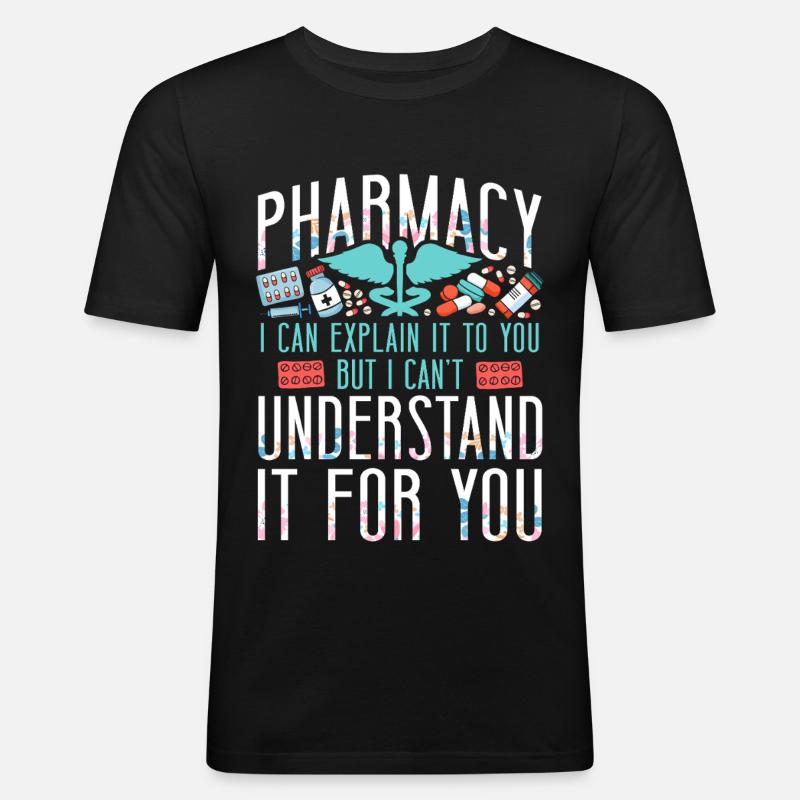 Pharmacy Tech Technician - Männer Slim Fit T-Shirt - Schwarz