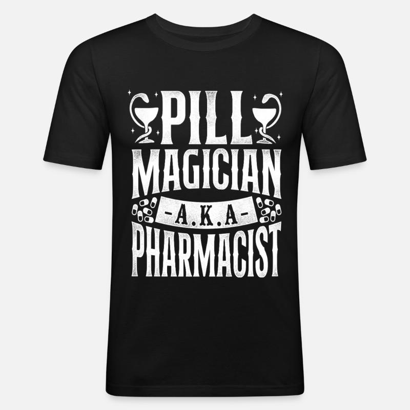 Pharmacy Tech Technician - Männer Slim Fit T-Shirt - Schwarz