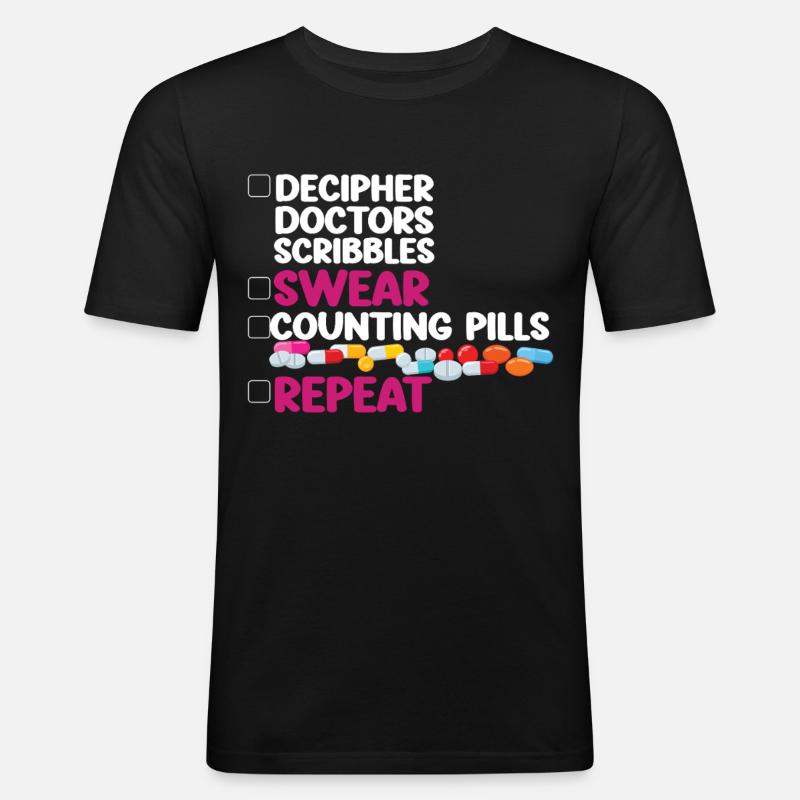 Pharmacy Tech Technician - Men's Slim Fit T-Shirt - black