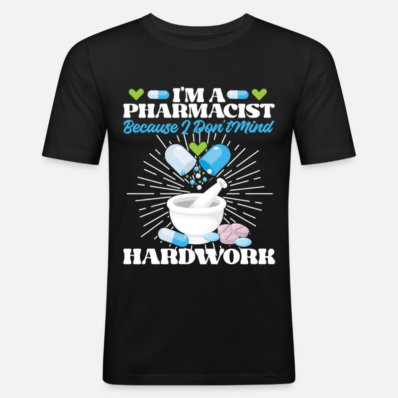 Pharmacy Tech Technician - Männer Slim Fit T-Shirt - Schwarz
