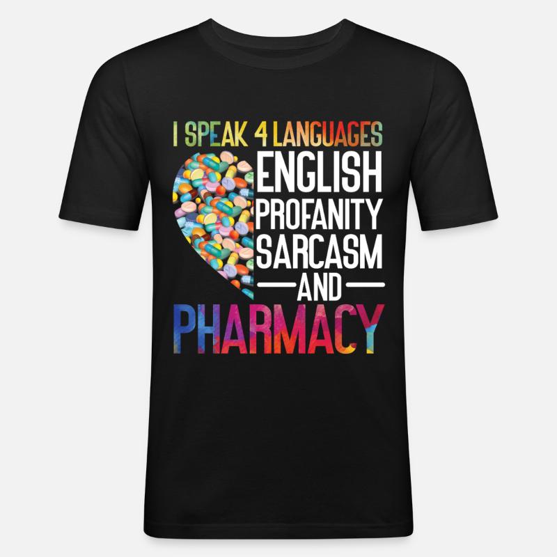 Pharmacy Tech Technician - Männer Slim Fit T-Shirt - Schwarz