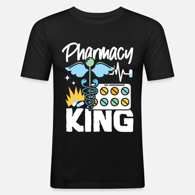 Pharmacy Tech Technician - Männer Slim Fit T-Shirt - Schwarz