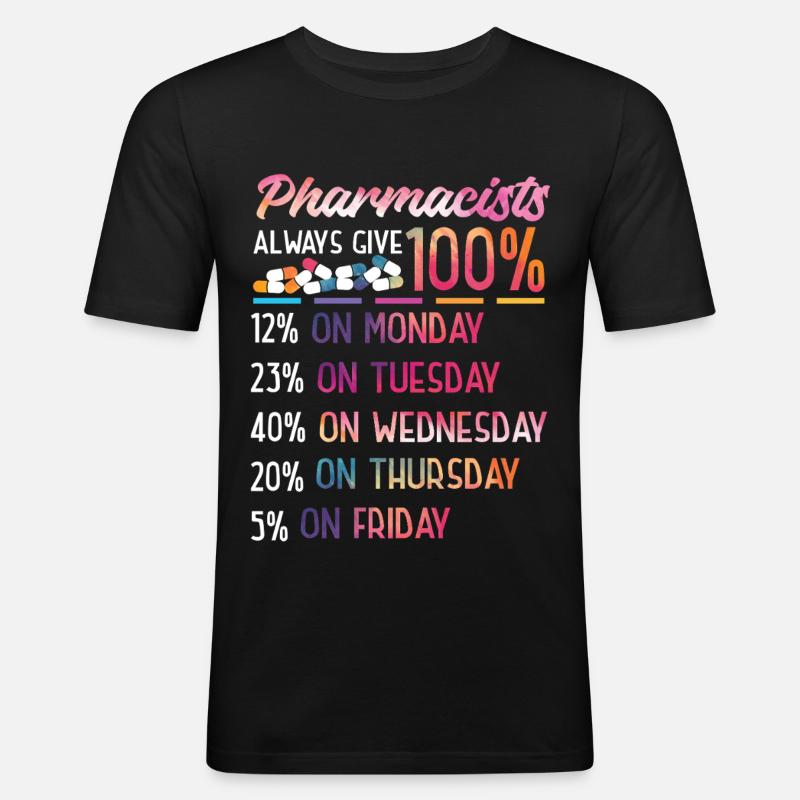 Pharmacy Tech Technician - Männer Slim Fit T-Shirt - Schwarz