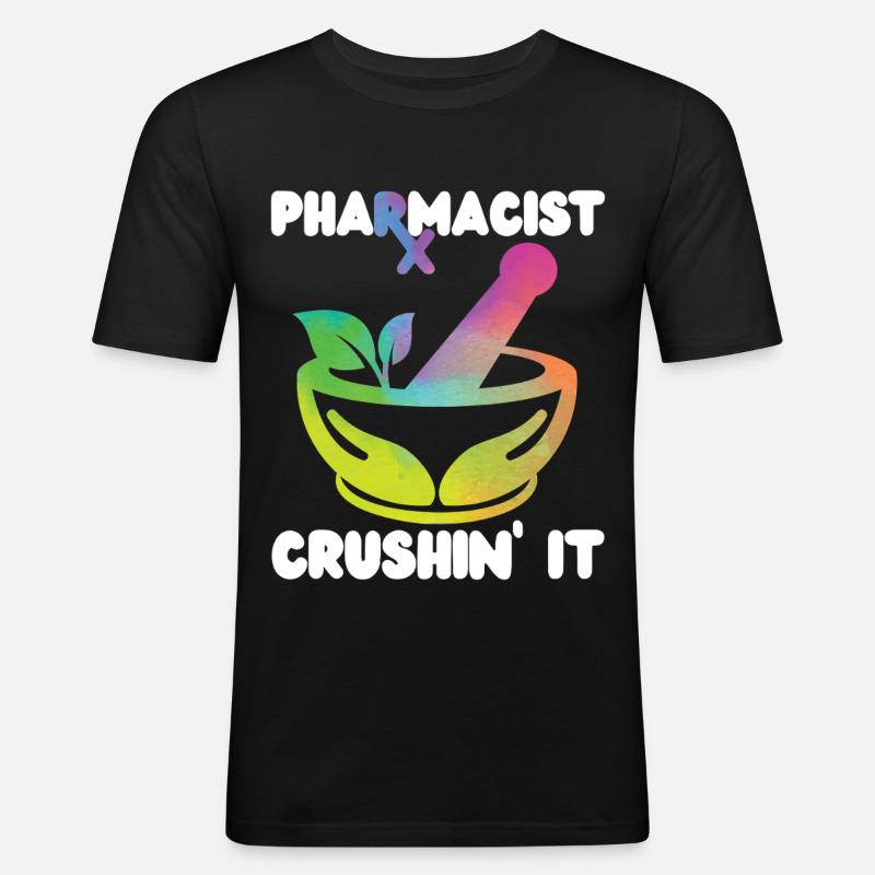 Pharmacy Tech Technician - Männer Slim Fit T-Shirt - Schwarz
