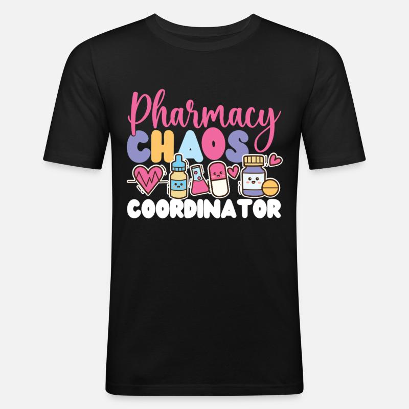 Pharmacy Tech Technician - Männer Slim Fit T-Shirt - Schwarz