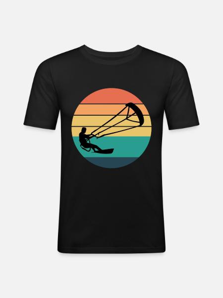 Kiteboarding Kiteboarder Kitesurfing Kitesurf - Men's Slim Fit T-Shirt - black