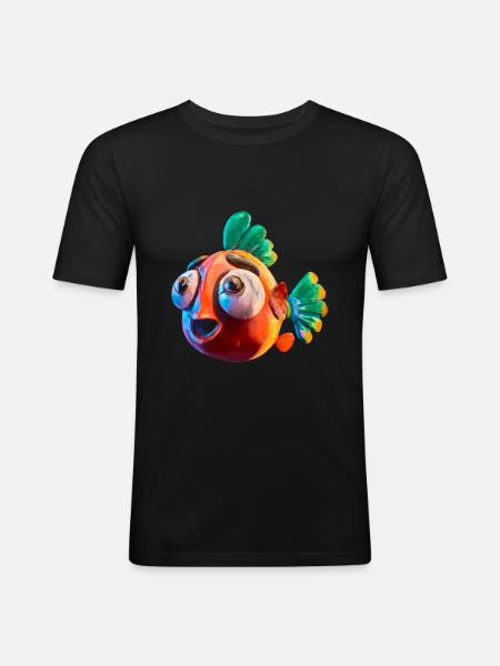 Shocking goldfish - Men's Slim Fit T-Shirt - black